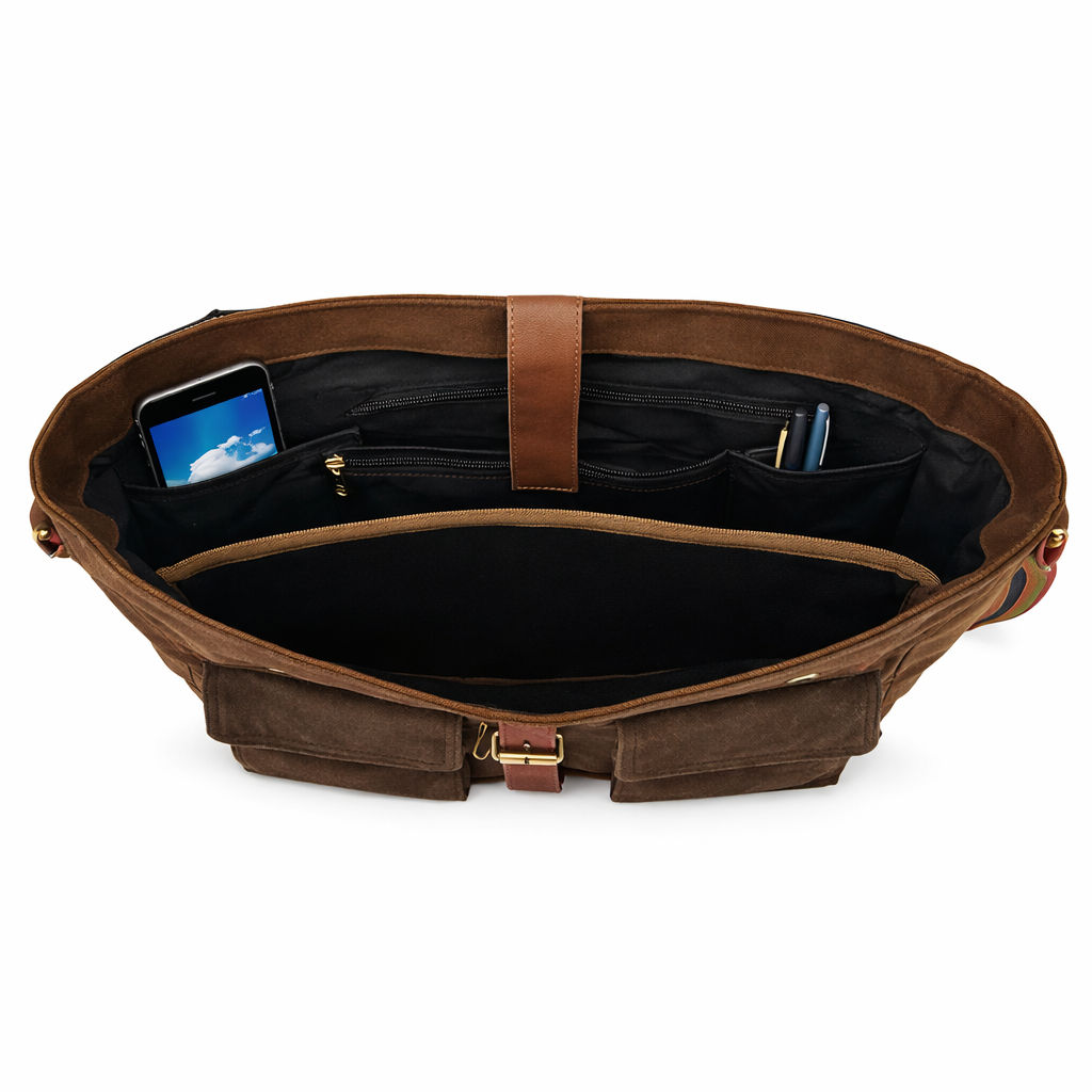 Khaki Unisex Messenger Bag for Everyday Use 174